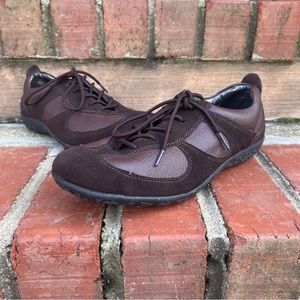 SpringStep “Sammie" Brown Leather and Suede Lace Up Walking Sneakers EU 40 US 9